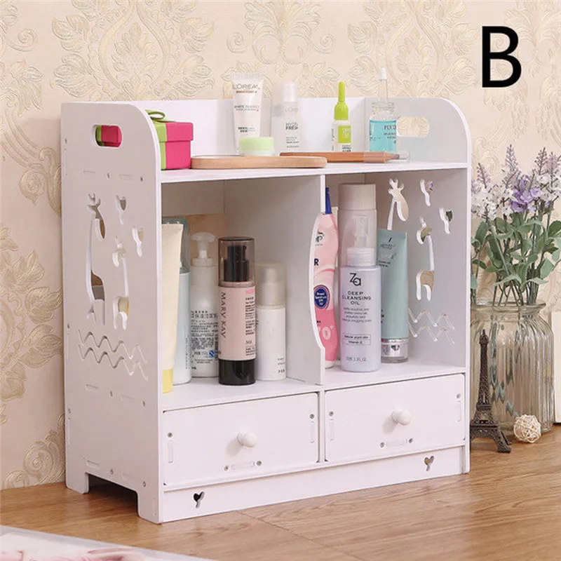 

Storage box desktop shelf bathroom cosmetics storage rack dressing table shelves Plastic Cosmetic Drawer Makeup Organizer Makeu