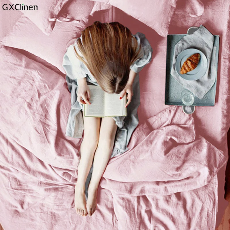 Постельное белье из чистого льна набор простыней постельных принадлежностей