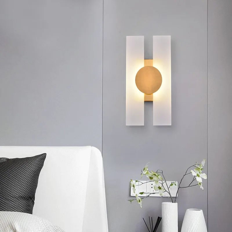 Nordic Led Wall Light Luxury Sconce Modern Minimalist Creative Living Room Aisle Bar Bedroom Bedside Gold Background Decor Lamp