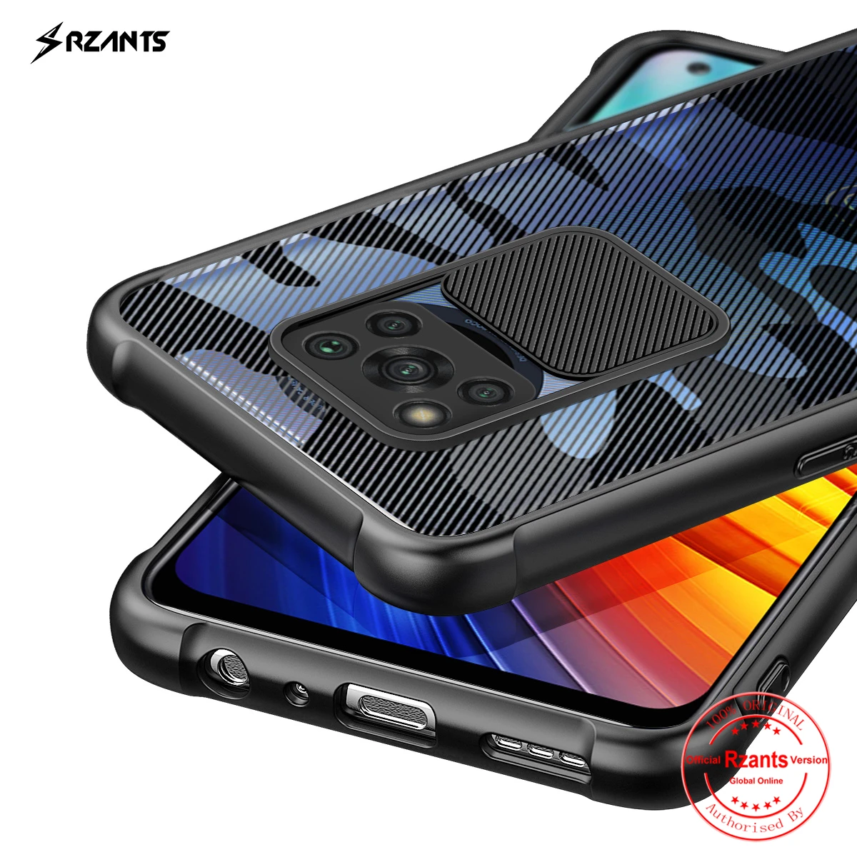 

Rzants For Xiaomi POCO X3 NFC POCO X3 Pro Case Hard [Camouflage Lens] Camera Protection Smooth Soft Slim Crystal Clear Cover