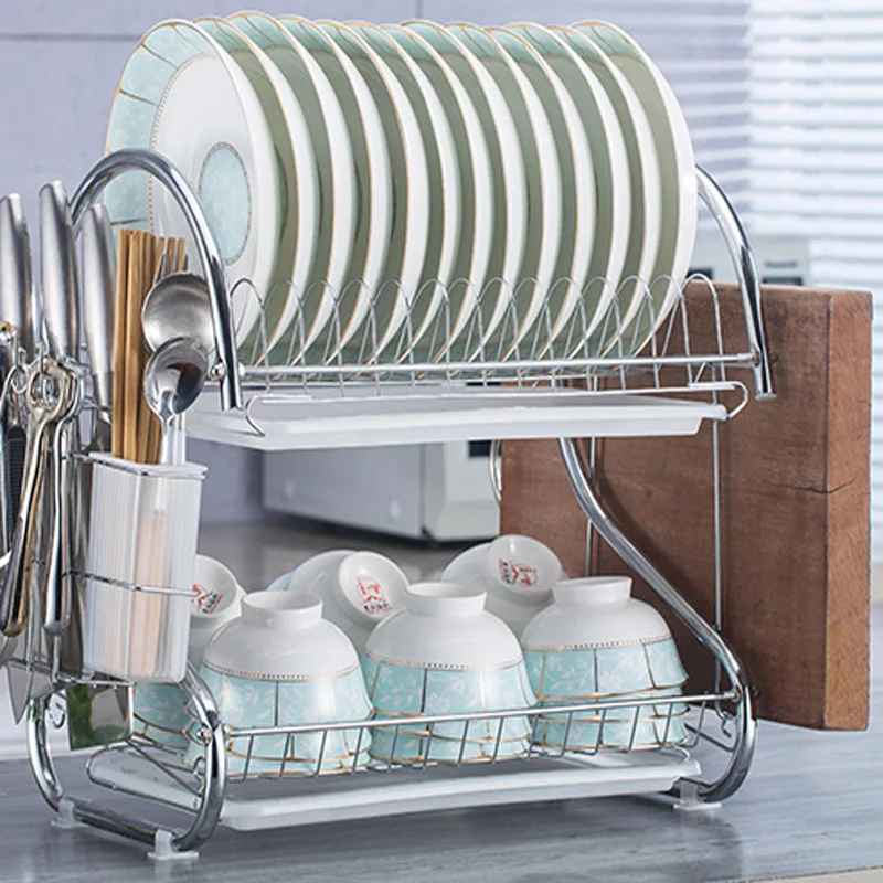 2 яруса Кухня стиральная держатель для хранения полки раковины сушилка посуды