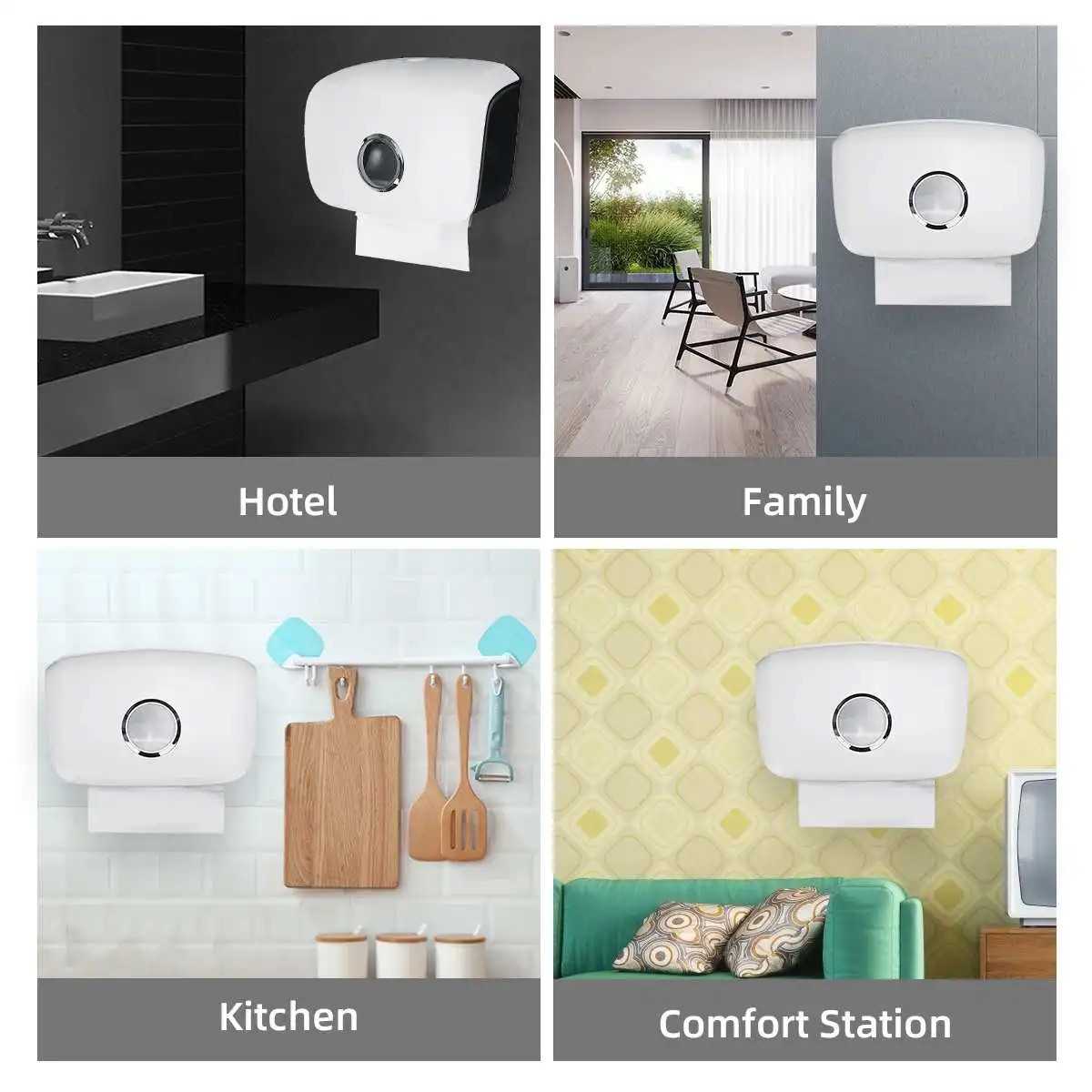 

Folded Towel Dispenser Tissue-Dispenser Toilet Paper Holder Paper Storage-Box Wall Mounted Tissue Box Holder