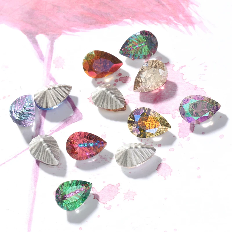 

7x10mm Drop Shape Rhinestones New Arrival Shiny Fancy Stones Pointback Glue On Rhinestones Glass Material Crystal Strass