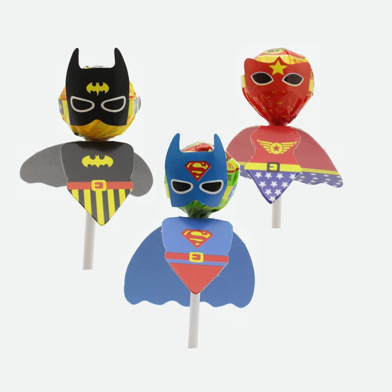 

Hero Party Favors Decoration Lollipop Paper Card Super Hero Party Decorations Lollipop Kids Birthday Candy Supplies