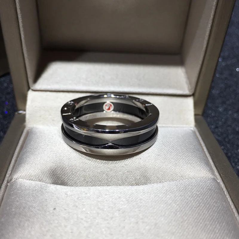 

925 1:1 BVL Threaded Black Ceramic Ring Charity Shines High Quality Luxury Jewelry Classic Trend Brand Couple Woman Free Shipp