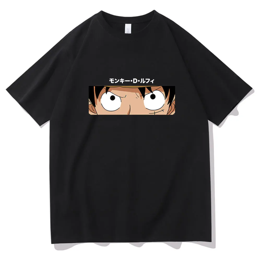 

Anime New One Piece Graphic T-shirt Mens Luffy Eyes Print T Shirts Men Women Plus Size Cotton Tshirt Mens Tee Short Sleeve Manga