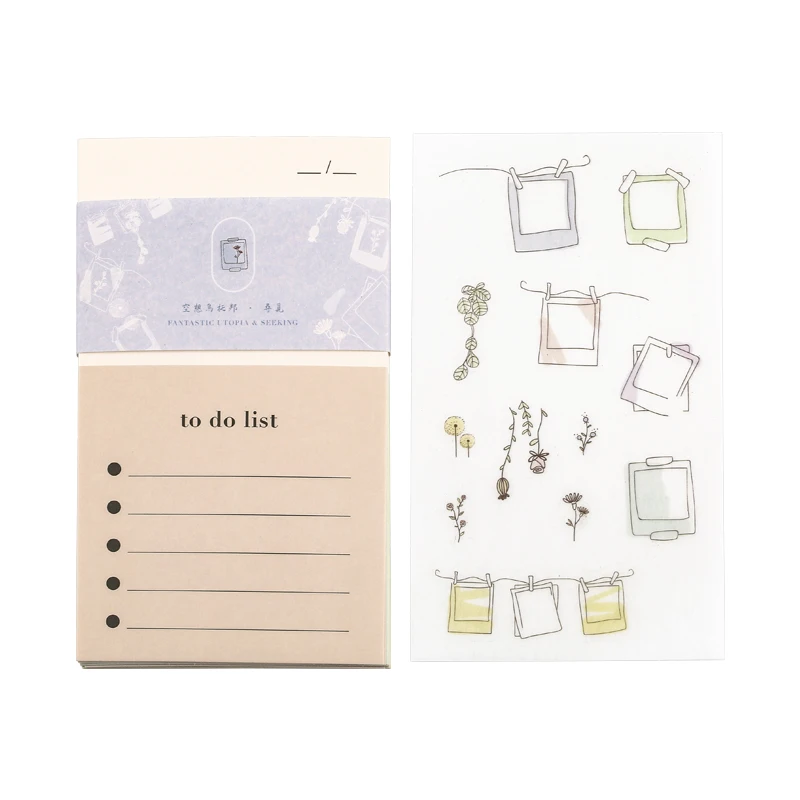 

Fantasy Utopian Series paper Sticky Notes To to list Memo Pad Diary Stationary Scrapbook Decorative Cute flower N Times Sticky