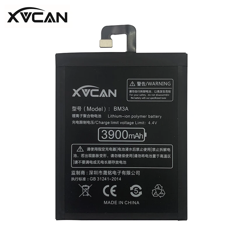 original xvcan 3900mah phone battery bm3a for xiaomi note 3 mi note3 replacement battery phone batteries bateria free global shipping