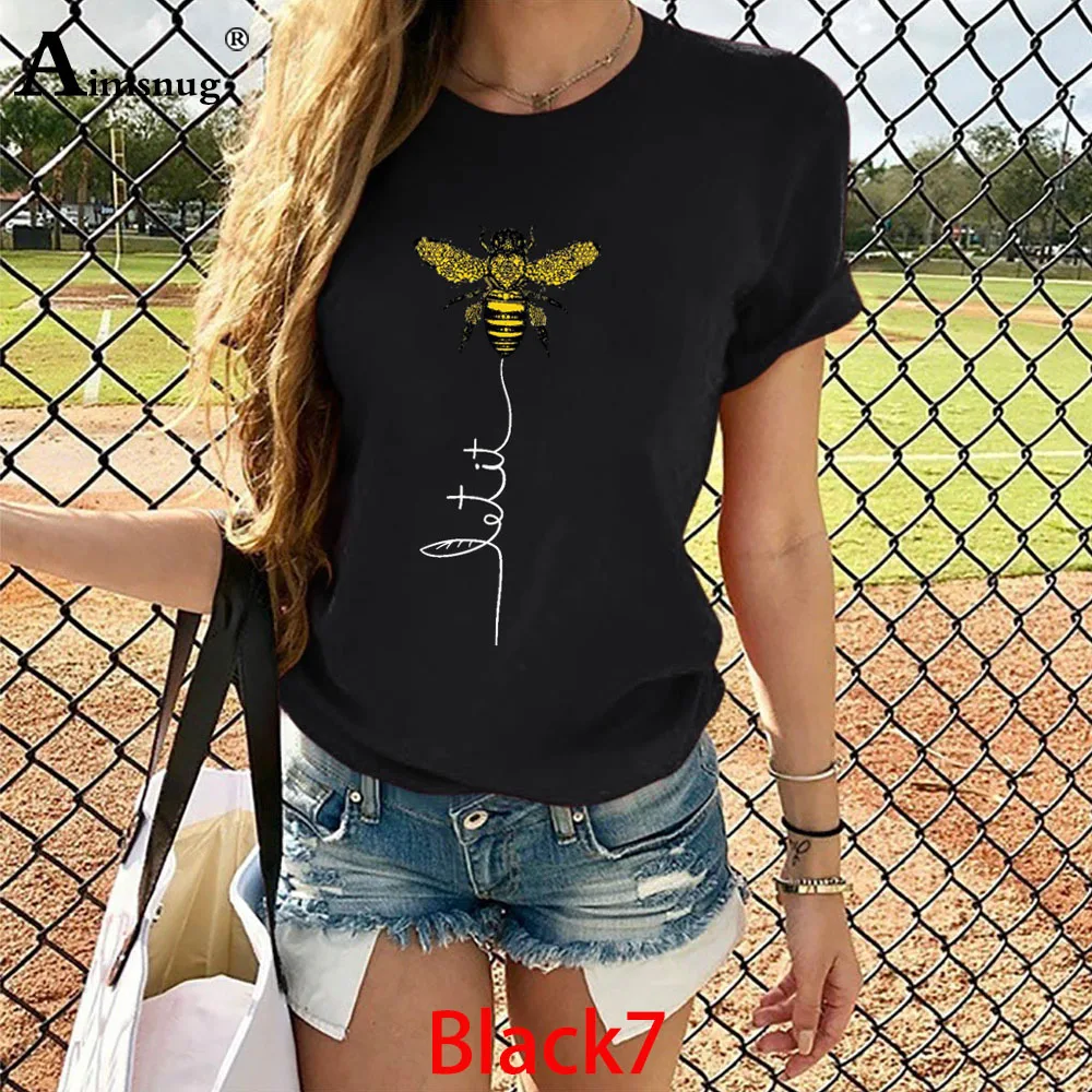 

Aimsnug Butterfly Flower Print Women's Tops 2020 Summer New Fashion Cotton T-shirt Casual Short Sleeve Retro Girls Leisure Shirt