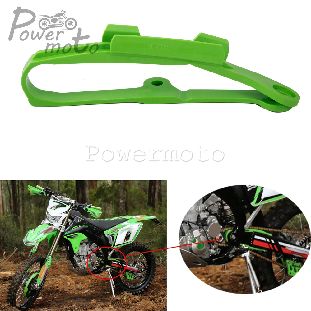 Зеленая пластиковая задняя направляющая цепи для мотокросса внедорожника