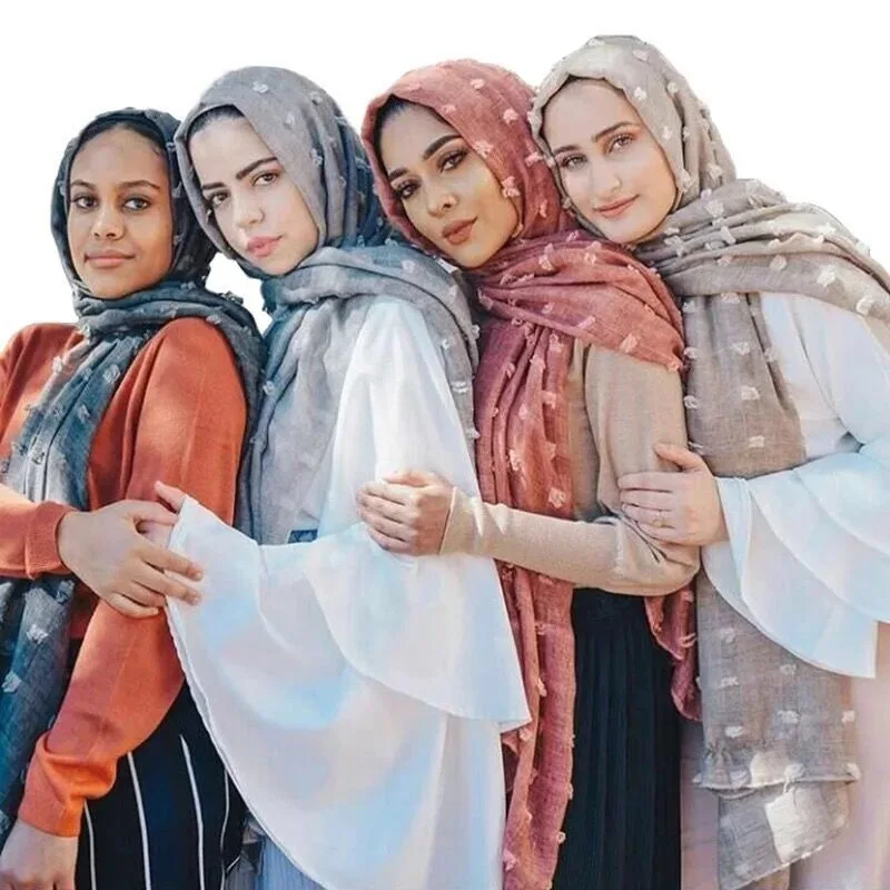 Женский хлопковый шарф с вуалью плиссированный квадратный блок простая шаль