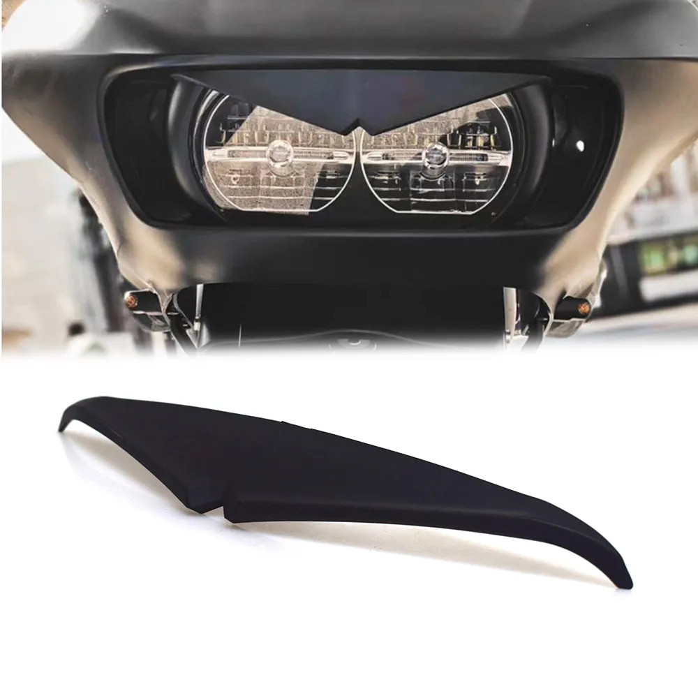 

FOR Harley Touring Road Glide Ultra CVO 2015-2020 Headlamp Headlight Eyebrow Eyelid Trim Mean Mug Bezel Trim Upper Tip Rubber