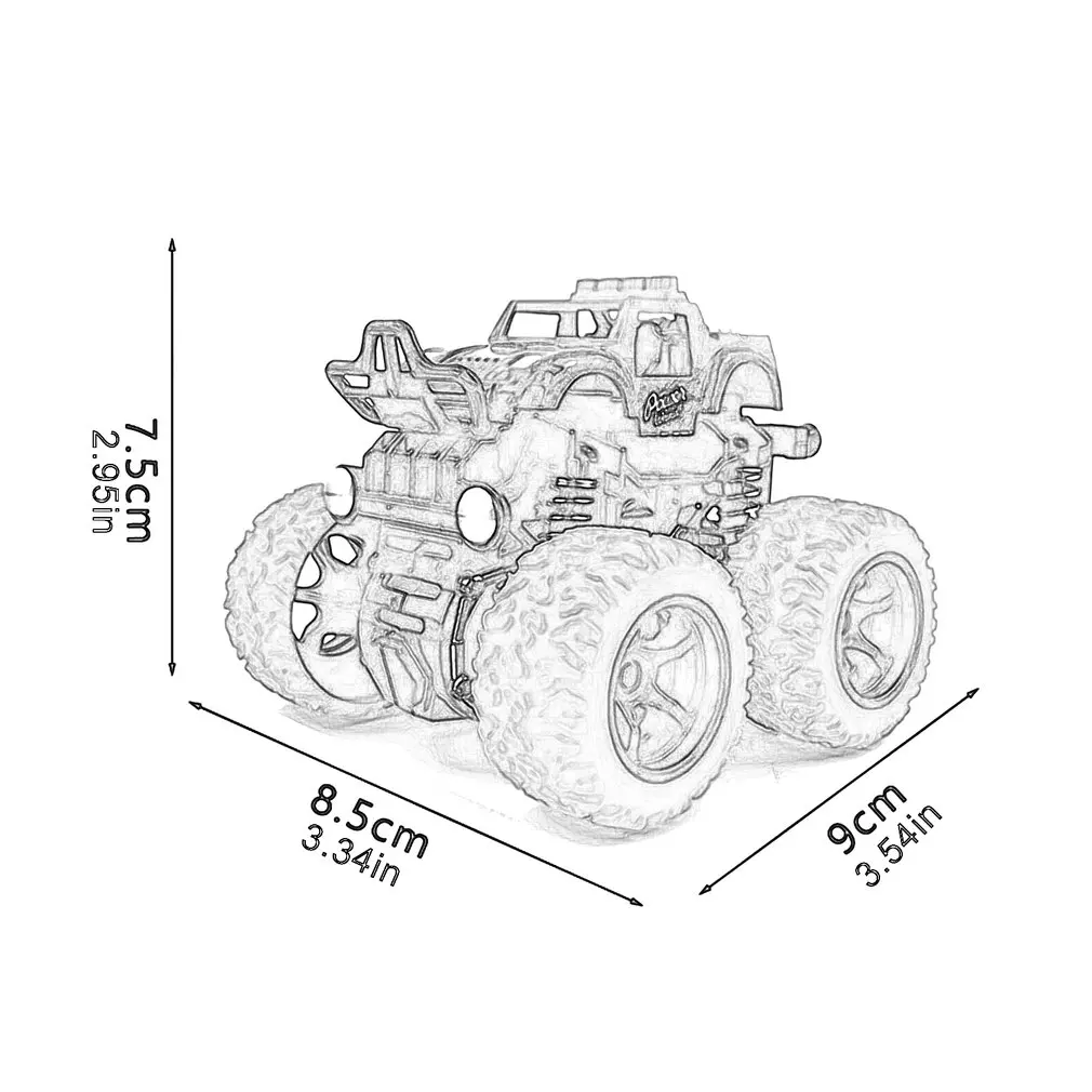 

Big Wheel Monster Truck 360 Degree Flipping Car Inertia Friction Power SUV Diecast Outdoor Toys For Children Boys Birthday Gifts