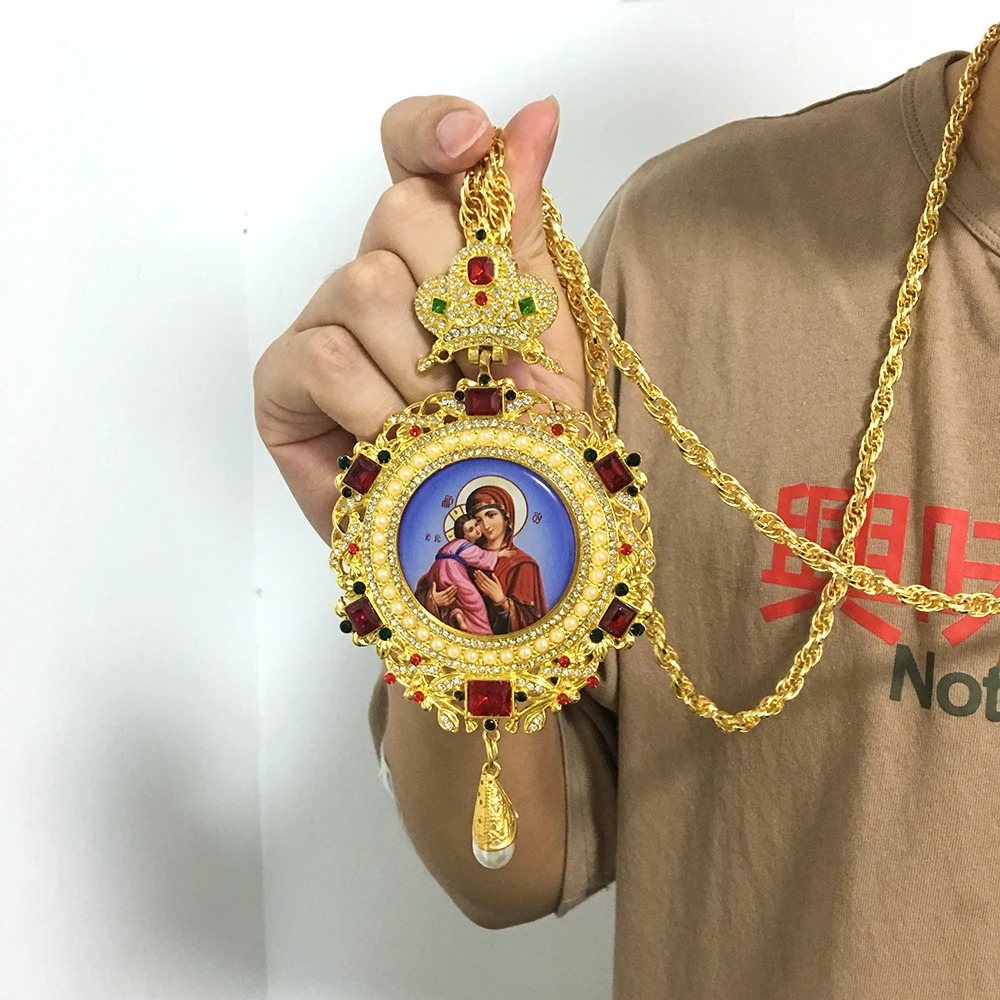 Православное круглое ювелирное изделие религиозная икона византийский распятие