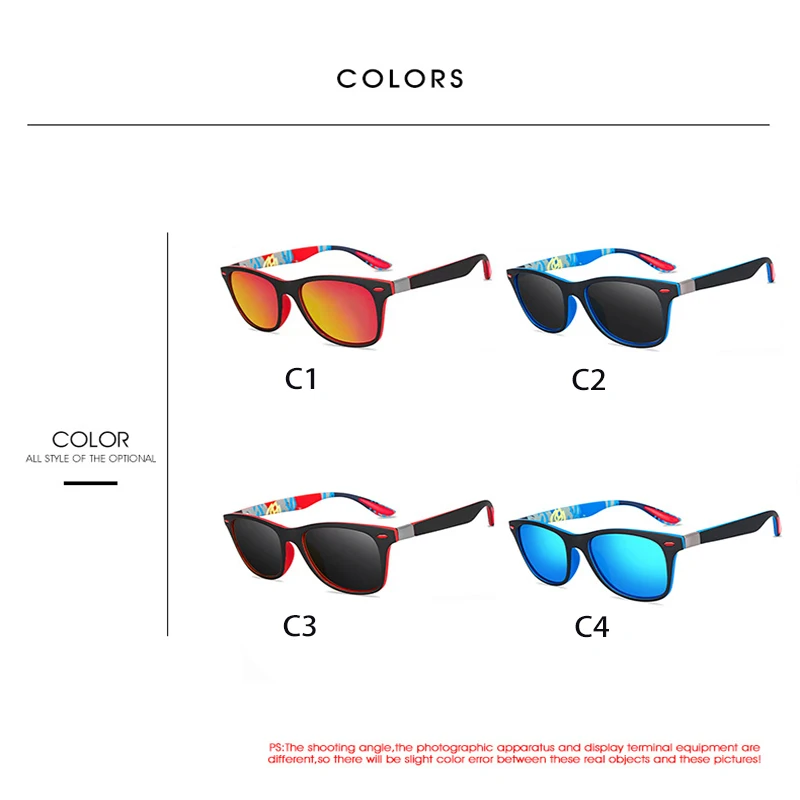 

Polarized Sunglasses Women Men Classic Square Plastic Cycling Sun Glasses for Men Stylish Black Shades UV400