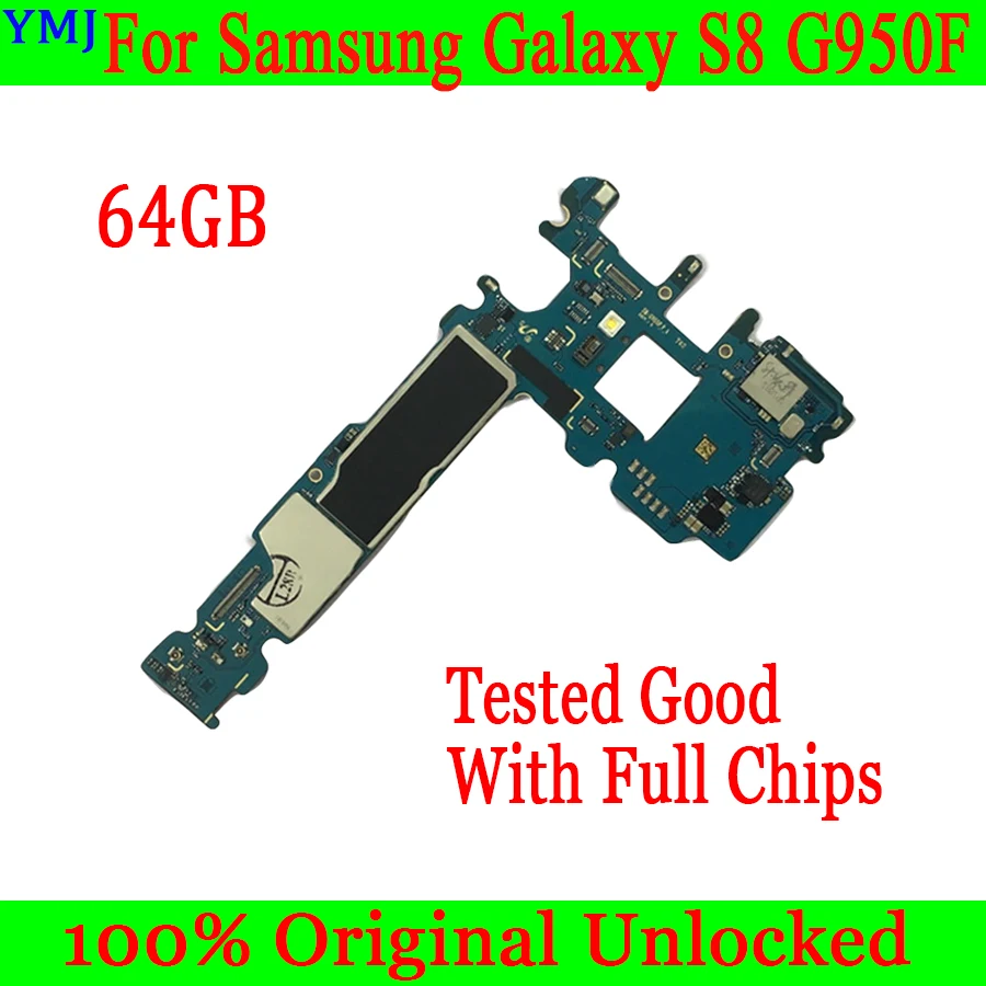 

Оригинальная разблокированная материнская плата для Samsung Galaxy S8 G950F G950FD G950U с полными чипами и системой Android, материнская плата 64 ГБ
