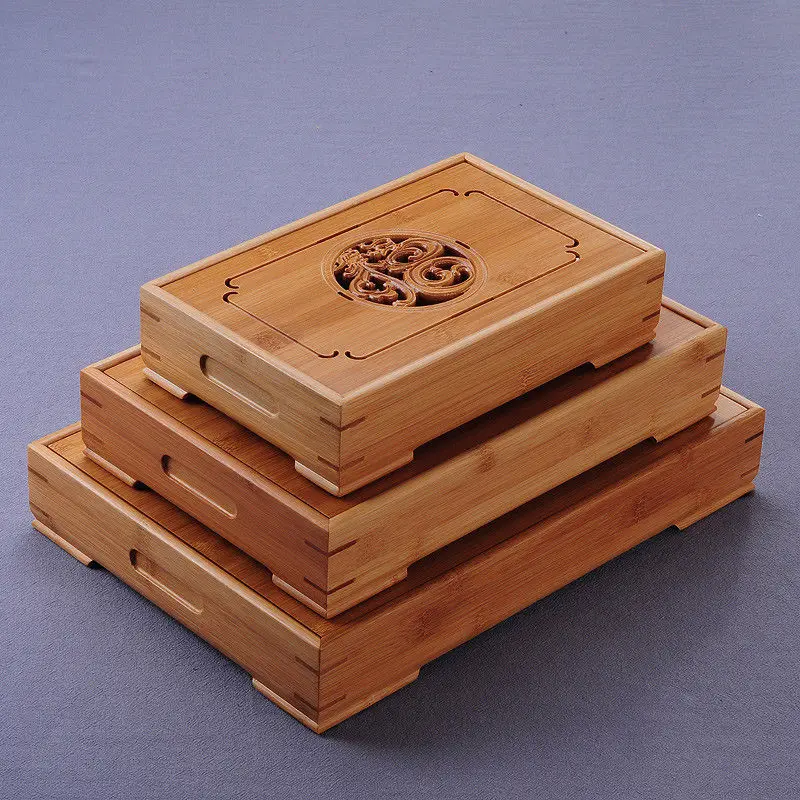 Китайский бамбуковый поднос Dragon & Phoenix кунг фу чайная церемония настольный для