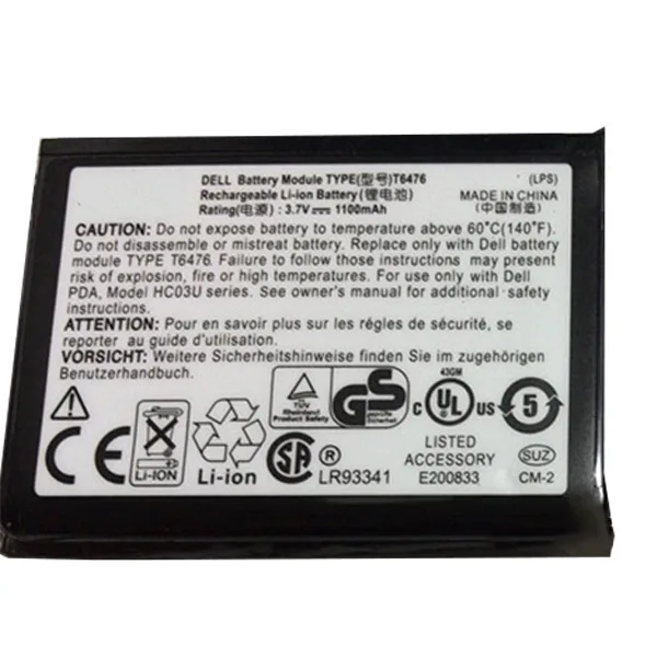 

Battery For DELL t6476 1100mAh X50 X50V X51 X51V pda Battery MQNLQ