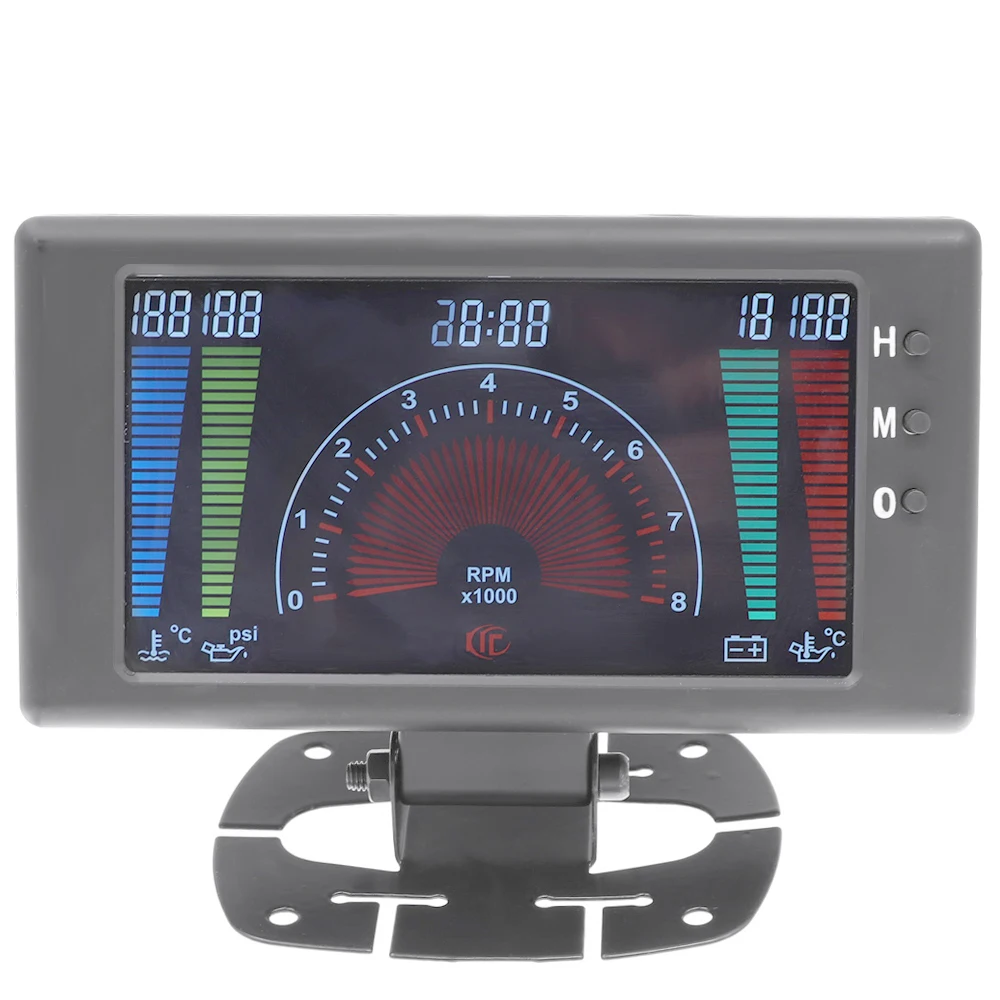 Автомобильный цифровой датчик HUD OBD2 прибор 6 в 1 с ЖК дисплеем тахометром для