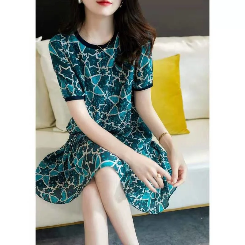 Женское облегающее платье с принтом Элегантное повседневное офисное в Корейском