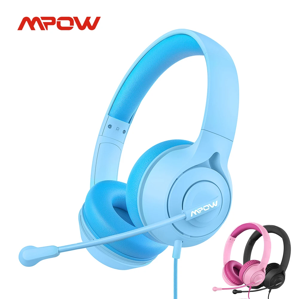 Детские наушники Mpow LH1 с микрофоном 94 дБ ограничение громкости 3 5 мм проводная