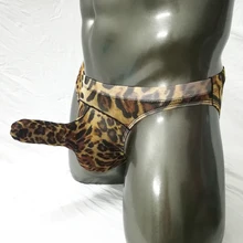 Elephant trunks underwear men's net gauze leopard print triangle low-waisted sexy stretch underwear 