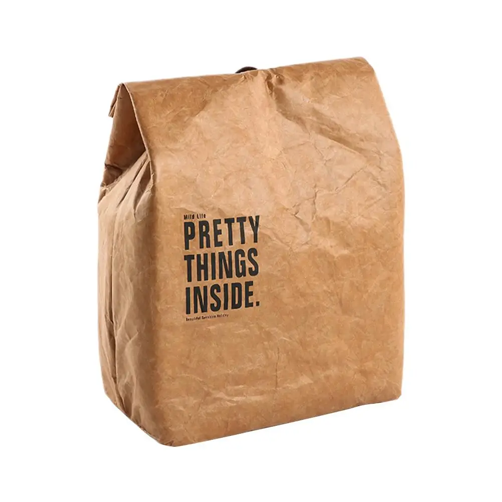 Сумка для ланча в скандинавском стиле моющаяся изолированная от крафт сумка