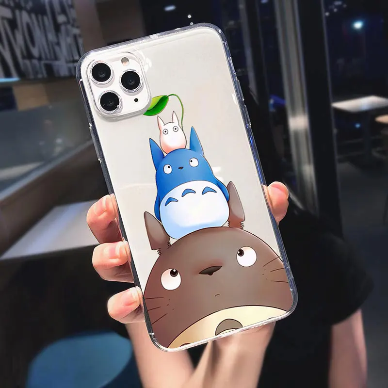 Cute Totoro Spirited Away Ghibli Miyazaki Anime Phone Case For iPhone 14 Pro Max 13 12 Pro Max 11 Pro 7 8 Plus XR XS Max Coque