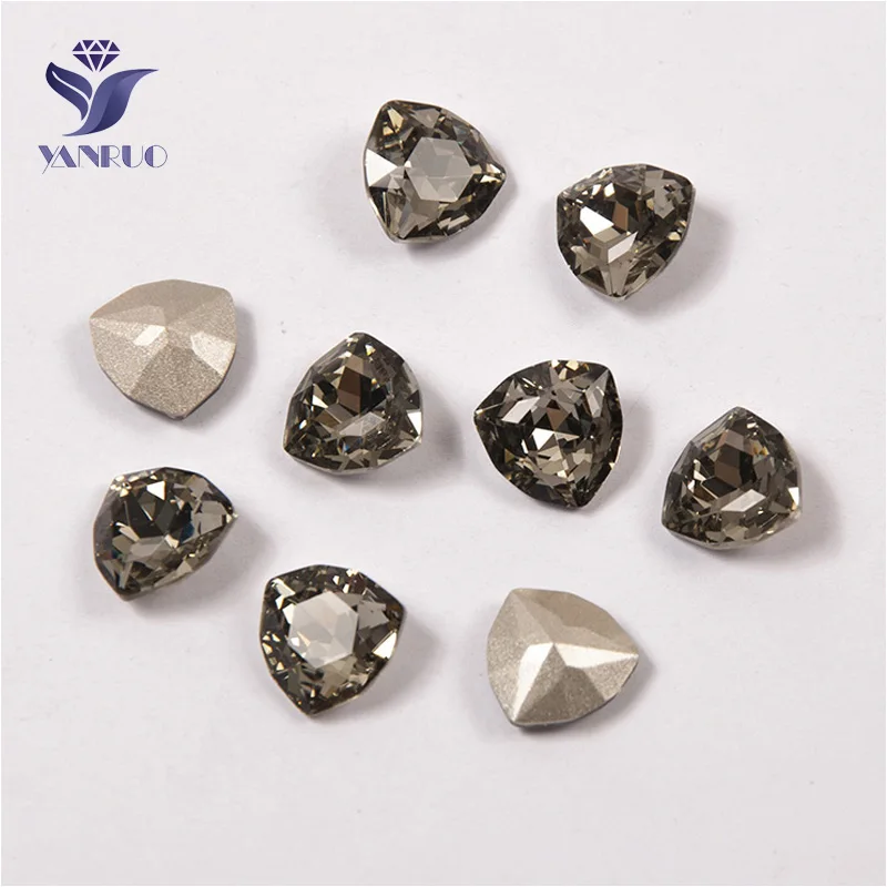 Black Diamond Yanruo 4706 Trilliant Стеклянные Камни DIY Strass острый задний кристалл для нашивки Стразы все для шитья аксессуары - Цвет: Black Diamond