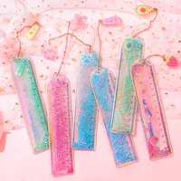 1pcsset oil flow sand bookmark rulers kawaii laser girl drawing template lace sewing ruler diy stationery office school