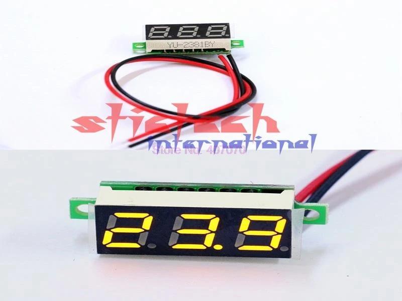 Автомобильный вольтметр сверхкомпактный цифровой светодиодный измеритель