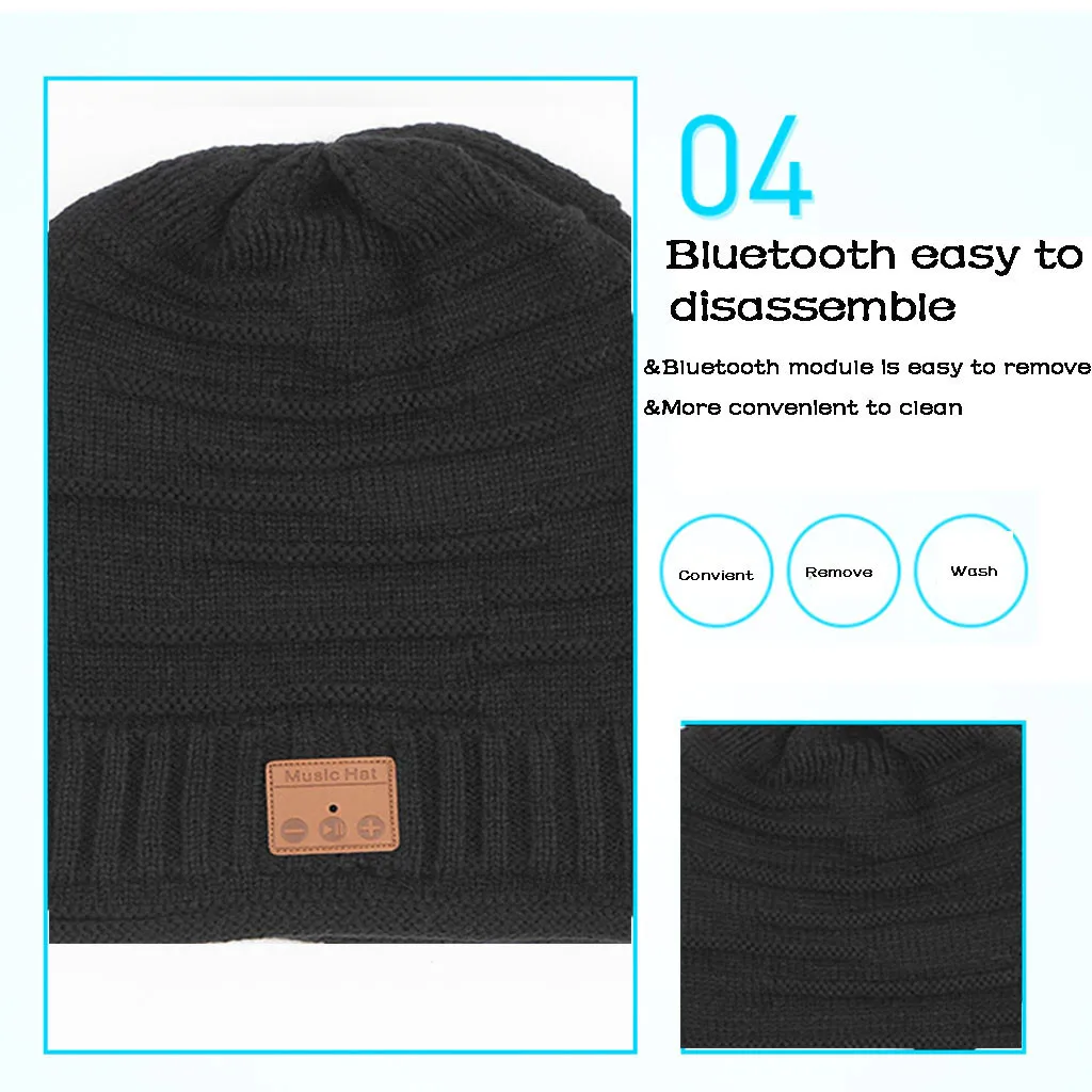 20 Bluetooth Шапка-бини, музыкальная вязаная шапка с громкой связью, стерео наушниками, музыкальная шапка Skullies, крутая вязаная шапка унисекс
