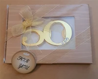 50pcslot 50 Anniversary Gold Beer Bottle Opener Metal Openers For Wedding Souvenirs for guests Birthday Party Gifts Favors