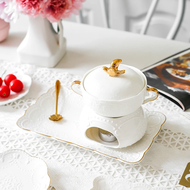 Птичье гнездо шара Керамика Крытая тушеная гриб тремелла фукусовидная чаша