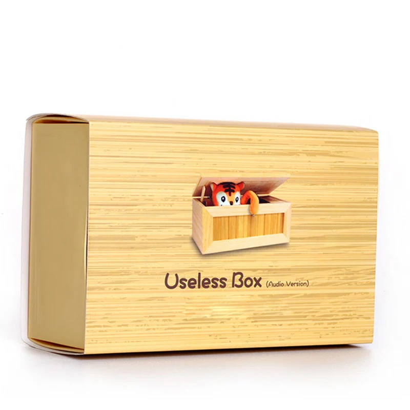 Деревянная электронная бесполезная коробка милый тигр забавная игрушка подарок