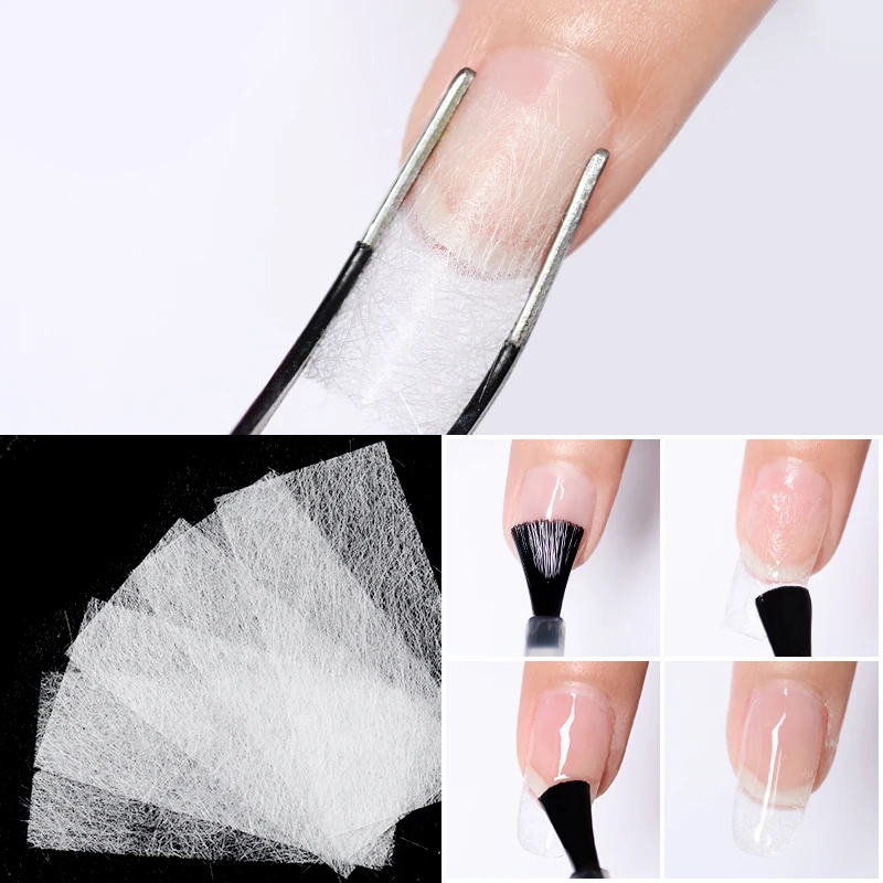 5/10/20pcs Silk Fiberglass for Nail Extension Form Non-Woven Silk UV Gel Building Fiber French Acrylic DIY Manicure Accessories