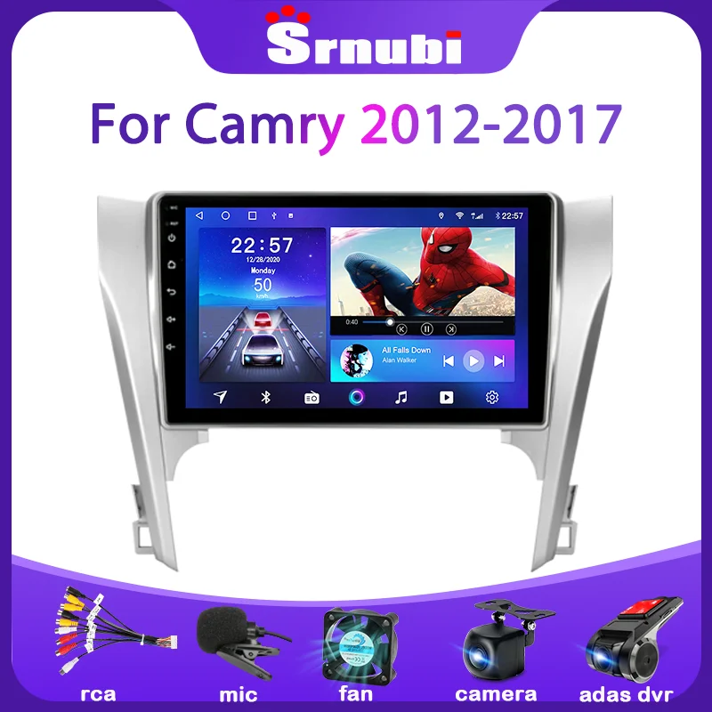 Srnubi 2 Din Android 10 WIFI Bluetooth автомобильное радио для Toyota Camry 2012 - 2017 мультимедийный