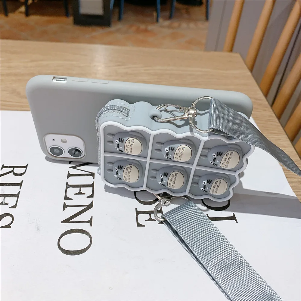 wallet purse coin bag pop fidgrt toys cases for realme xt x2 3i 5i c3 6 x3 x7 x50 8 pro q2i u1 v3 cartoon rabbit bubble cover free global shipping