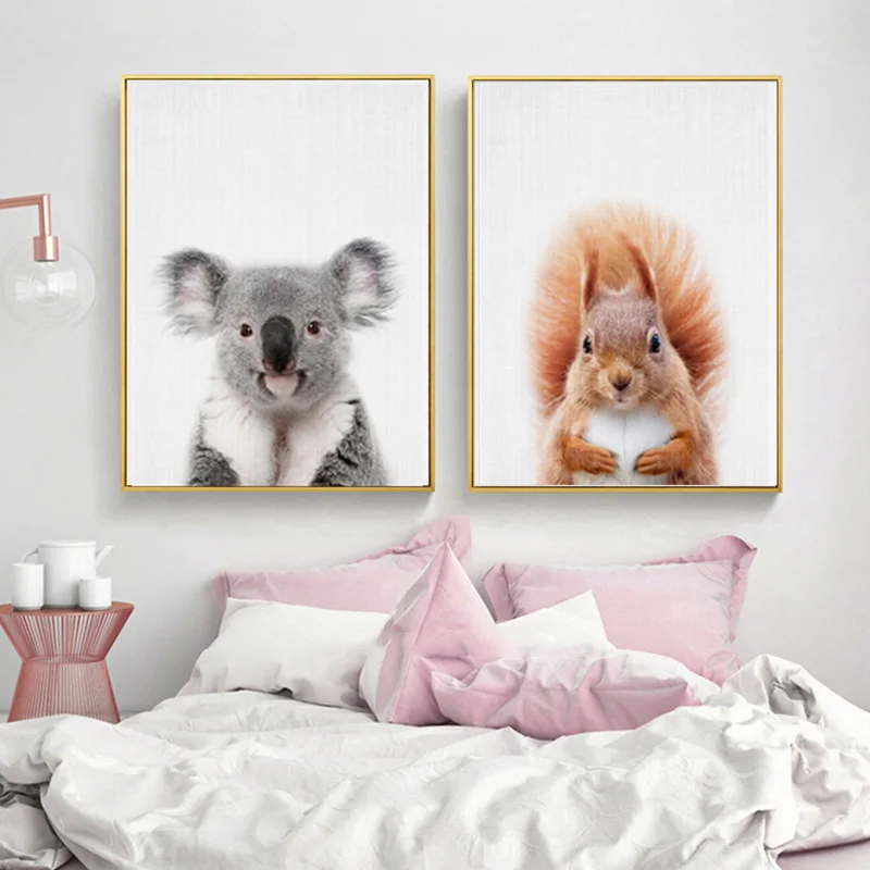 Скандинавский милый кролик фотообои с животными настенные картины для гостиной