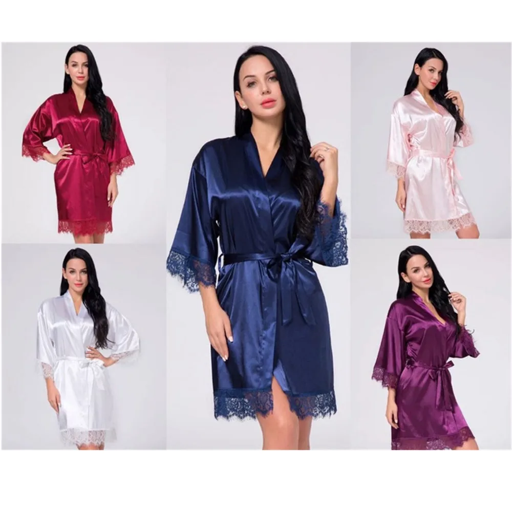 Свадебные вечерние Халаты бордового цвета кружевная ночная рубашка с