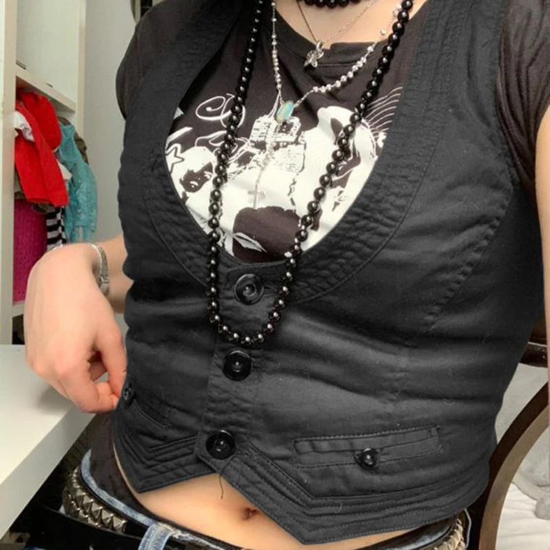 Женский жилет в стиле панк Rockmore жилет-корсет Y2K стимпанк винтажная одежда |