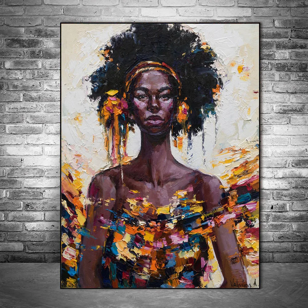 

African Black Women Canvas Painting Posters and Prints Girl Pop Art Wall Picture Cuadros Home Decoration Room Decor
