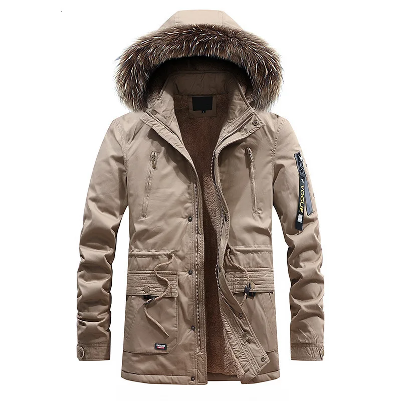 Quinquagenarian Man Keep Warm Cotton Military Outdoors Increase Down Loose Coat Wash Cotton