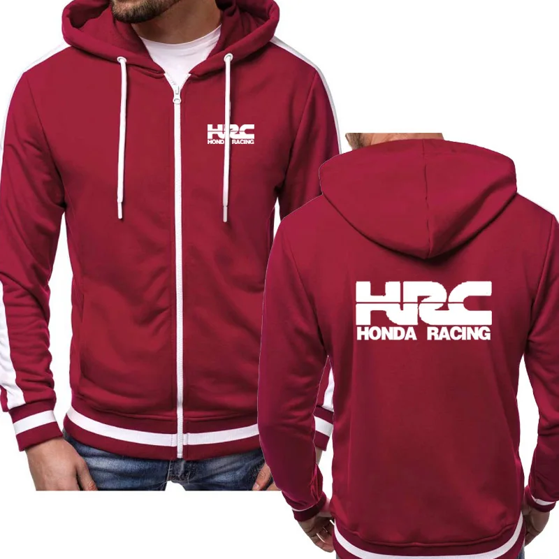 Мужские толстовки с капюшоном для HRC гоночного мотоцикла автомобиля логотипом в