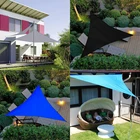 Водонепроницаемый солнцезащитный навес, треугольный солнцезащитный козырек, для сада, внутреннего дворика, бассейна, навес для отдыха на природе, большая бежевая ткань