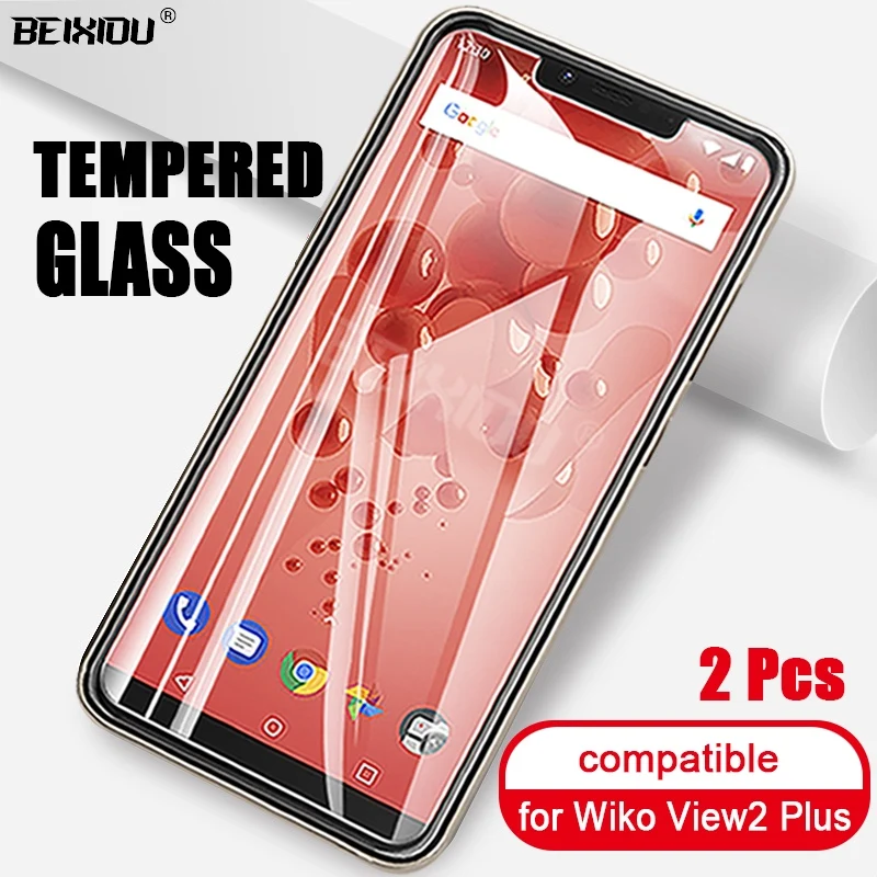 2 шт Полное закаленное стекло для Wiko View Plus защита экрана на защитная