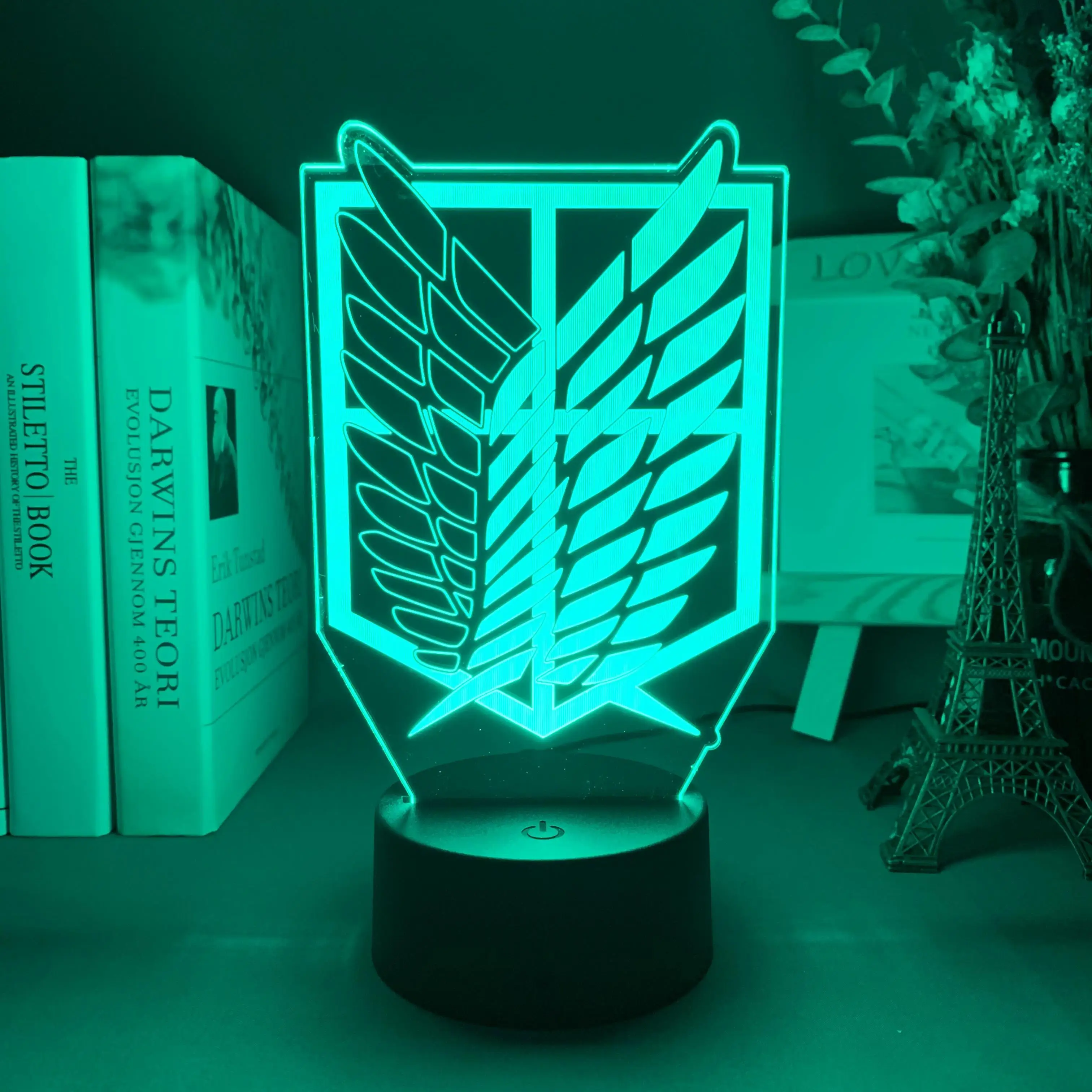 Ночсветильник с 3D иллюзией светодиодная подсветка Крылья Свободы 7 цветов