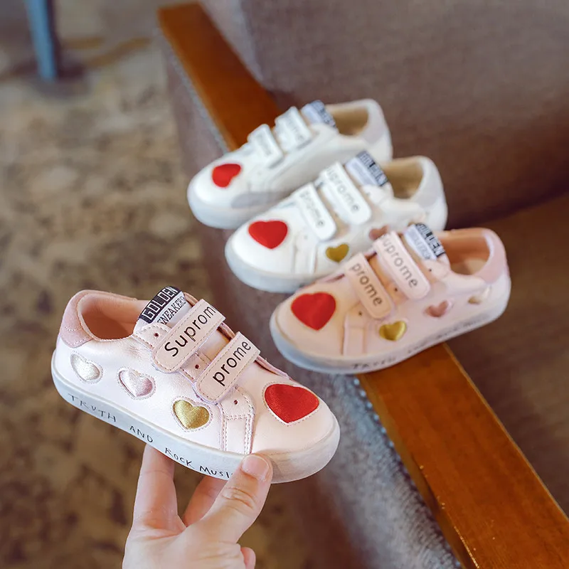 Белые кроссовки для девочек Новинка осени 2019 года модная детская обувь