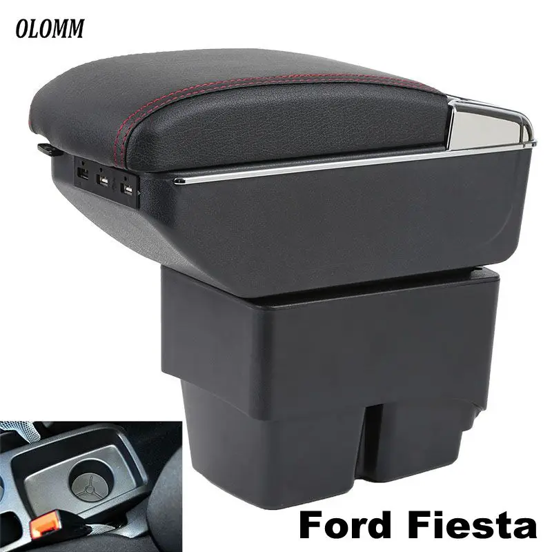 Подлокотник для Ford Fiesta 2009 2010 2011 2012 2013 центральная консоль коробка для хранения в автомобиле аксессуары