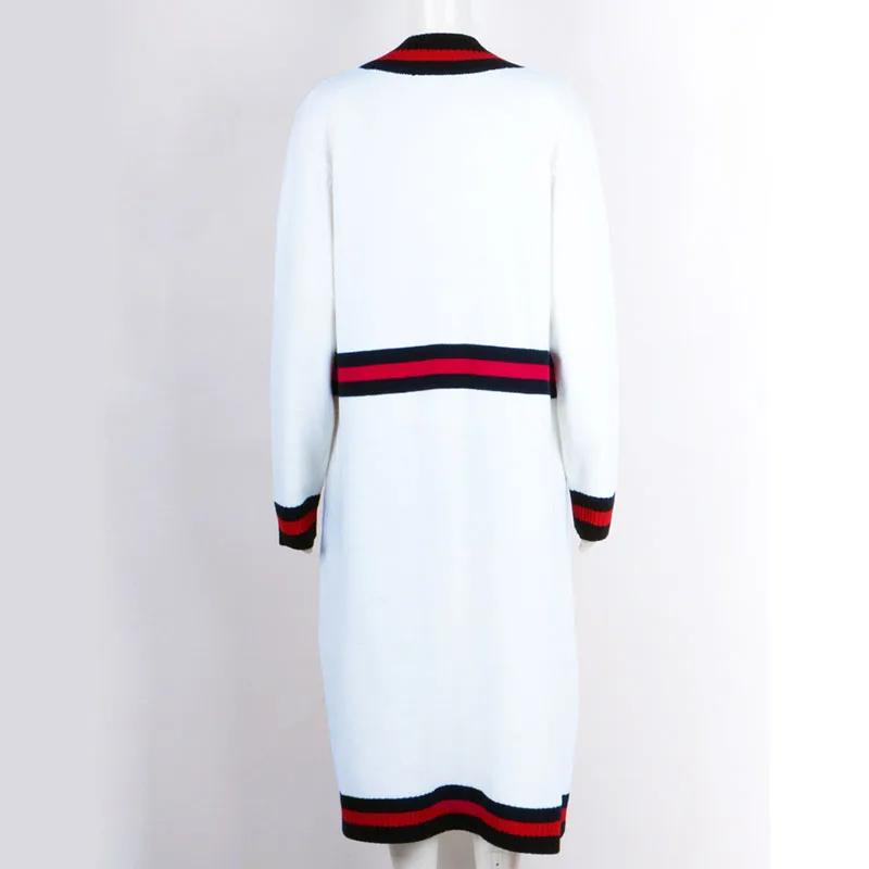 

Women Autumn Knitted Long Cardigans Sweater With Button Long Sleeve V-neck Female Casual Loose Knitwear Outwear Female Coat